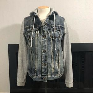 Life in Progress Denim Jacket with Hoodie size S